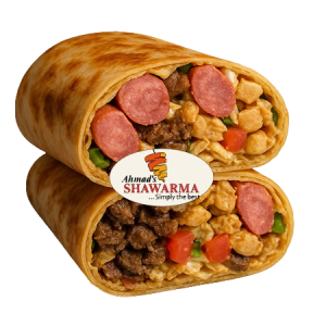 Large Beef Shawarma With Double Sausages